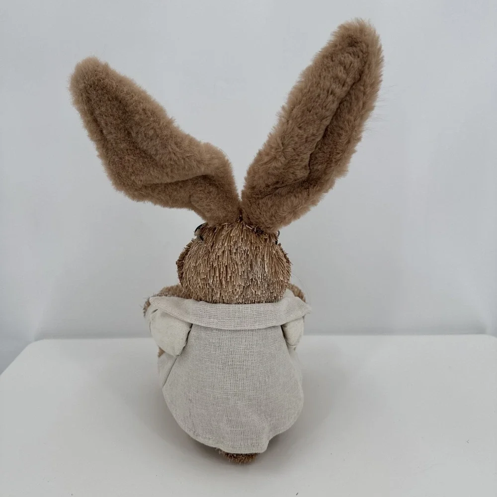 Vintage Pier 1 Sisal Straw Easter Bunny Set Of‎ 2 Dad (new) & Mom Spring Whimsy